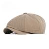 Summer Thin Newsboy Cap for Men Women British Retro Octagonal Hat Breathable Solid Color Peaked Flat Beret Painter Hat