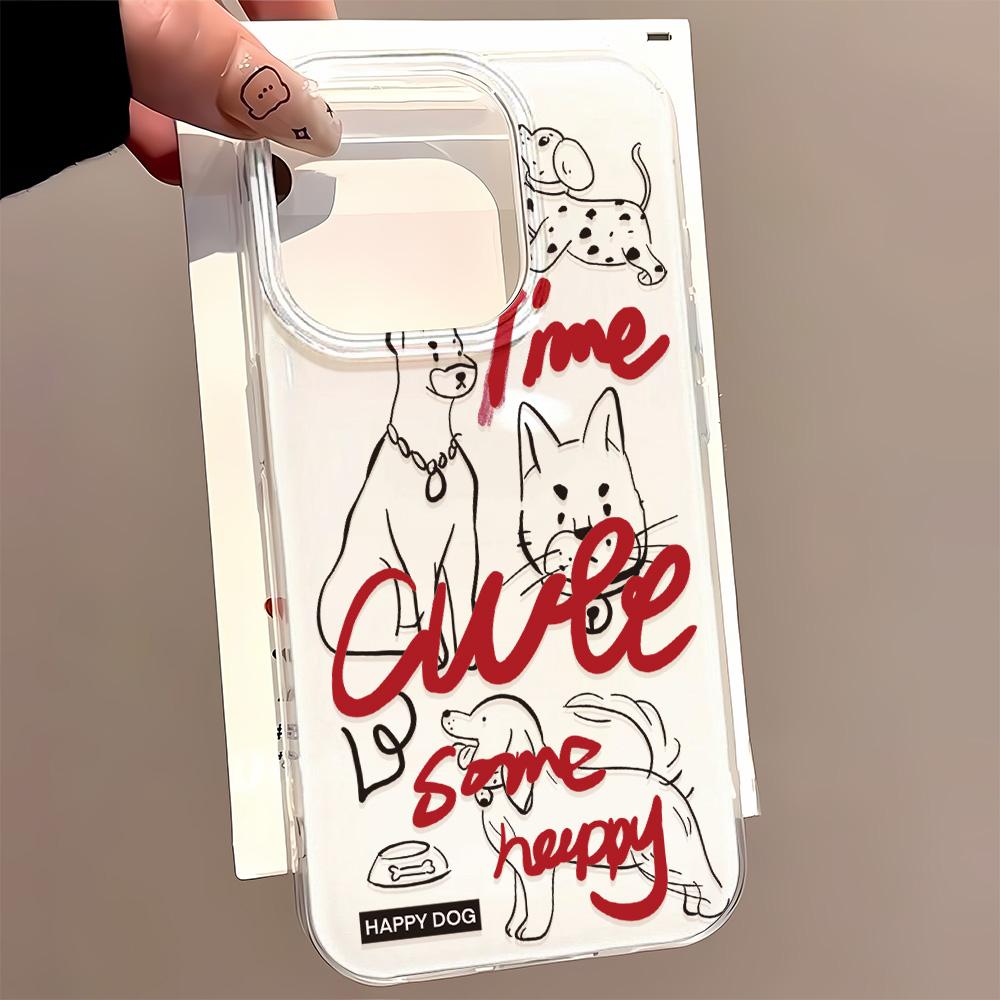 Painted Phone Case for iPhone 12 13 15 16 iPhone 16 12 13 14 15 Pro  14 15 16 Pro Max Coverage Shockproof Anti-Fingerprint Fresh Style Protective Case