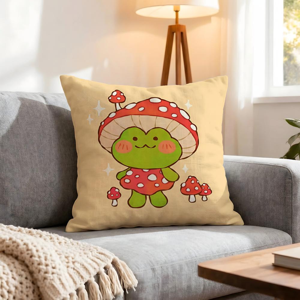 Animal Cute Frog Cushion Cover 1Pcs Decorative Covers Soft Cushion Case For Sofa Couch Decor 40X40 45X45 Pillowcases