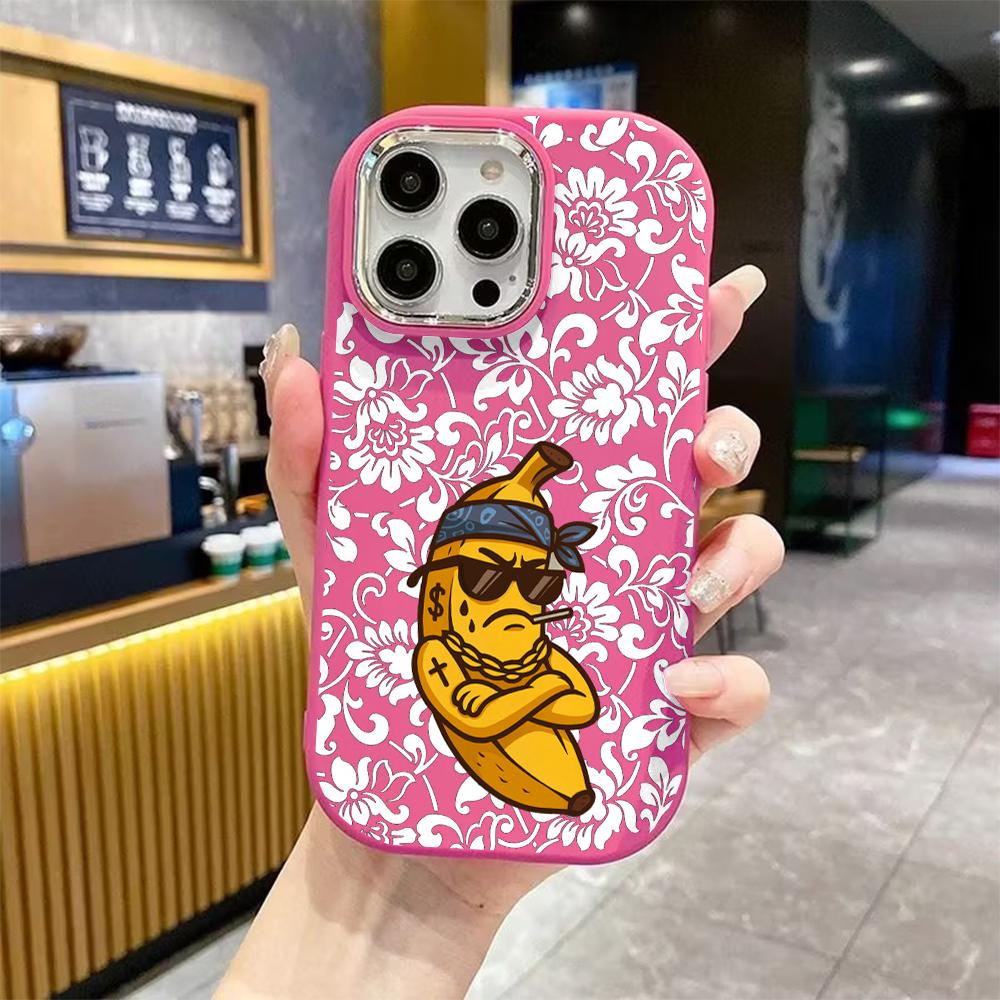 Phone Case: 2D Flat Design Suitable for iPhone 18 17 16 15 14 13 Pro Protective Case, Couple Style, Gangster Banana, Christmas and Halloween Gifts