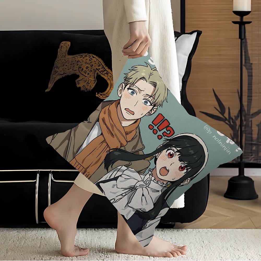 Anime Spy X Family Cushion Cover Inches Farmhouse Decor Home Throw Pillow Covers For Couch Decorations