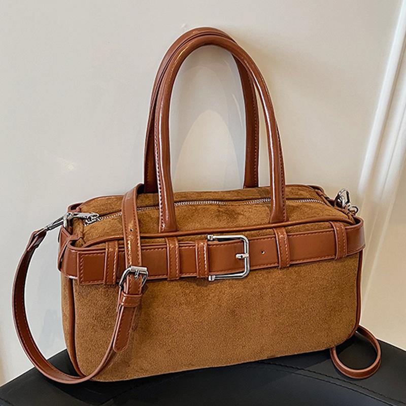 Women's bag autumn new fashion retro suede shoulder oblique span bag large capacity commuter tote bag