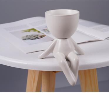 Nieuwe Collectie Geglazuurde Vetplant Potten Menselijk Ontworpen Decoratieve Vaas voor Huis en Tuin DDP Verzending Desktop Decoratieve Bloempot