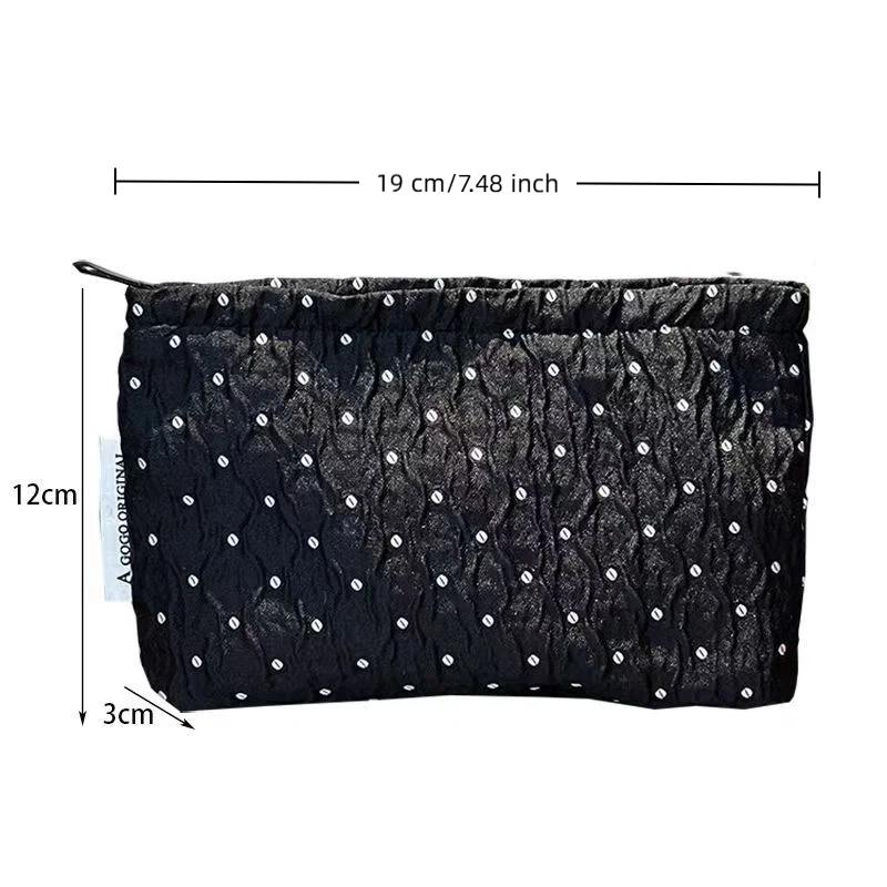 Black Dots Cosmetic Bag Women Makeup Bag Travel Wash Bag Female Travel Storage Bag Women Make Up Bag Organizer Toilet Bag Clutch