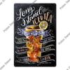 Putuo Decor Nostalgisches Cocktail-Blechschild | Metallschild Wandkunst | Ideal für Heimbar-, Pub- und Man Cave-Umgestaltungen | Geprägt
