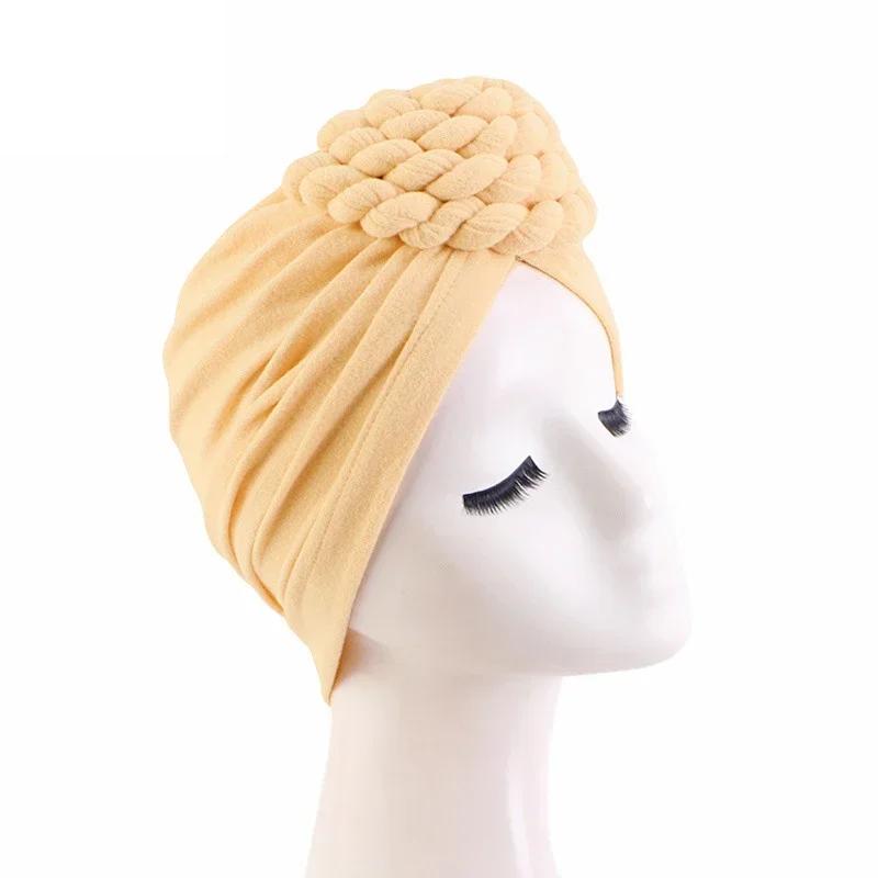Bowknot Turban Indian Women Muslim Hijab Stretch Chemo Cap Cancer Hat Hair Loss Cover Head Scarf Wrap Beanies Bonnet Headwear
