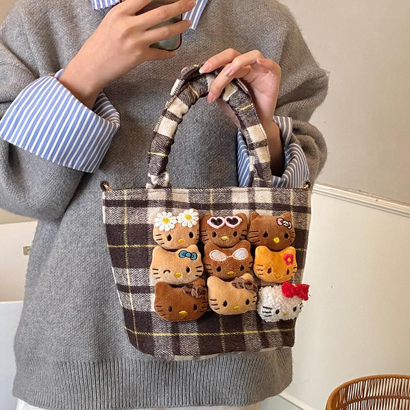 Bolso de Hombro Hello Kitty Hecho de Nailon Duradero Con Bolsillo para Móvil Para Mujer