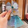 Korean Version of Children's Mesh Bow Hairpin Hair Accessories Cute Princess Diamond-studded Snowflake Headdress