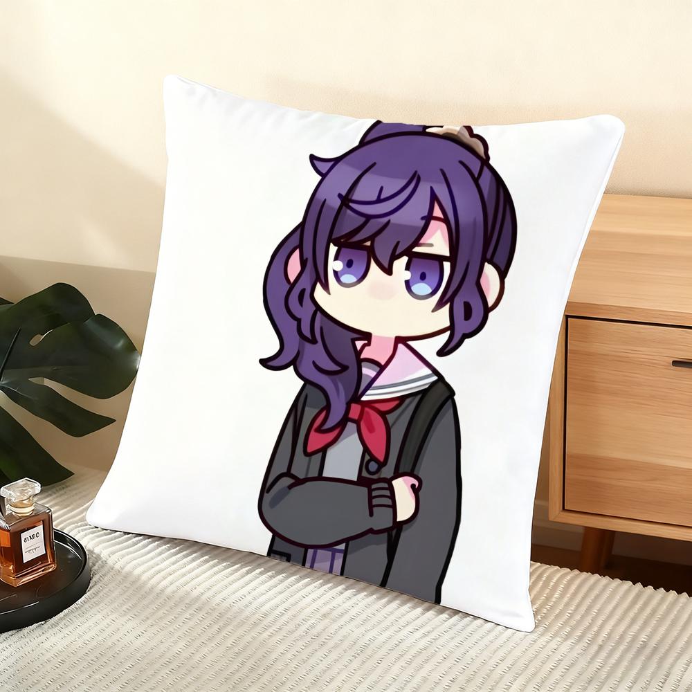 A-Asahina Mafuyu Chibi Cushion Cover Soft Short Plush Pillow Cover Smooth Cozy Texture Aesthetic Cushion Case Home Decor