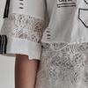 Maxza Oversized Lace Colorblock Damage T shirT zf06qT045na