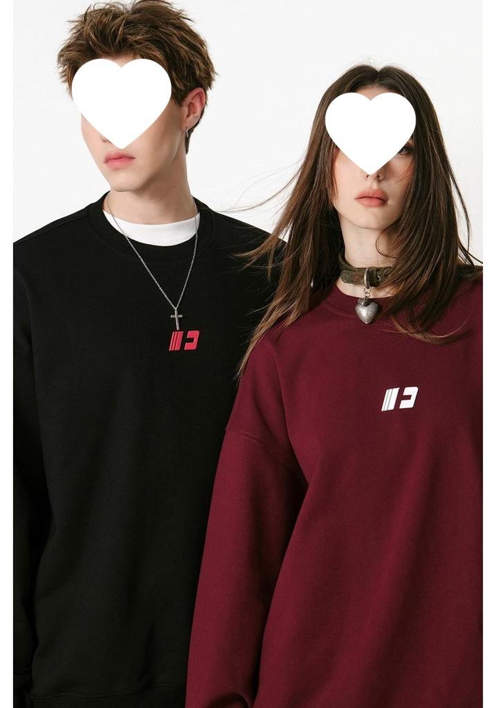 Unisex Embroidered Round Neck Heavyweight Cotton T-shirt - Korean Style, Long Sleeve, Trendy Spring/Autumn Casual Wear