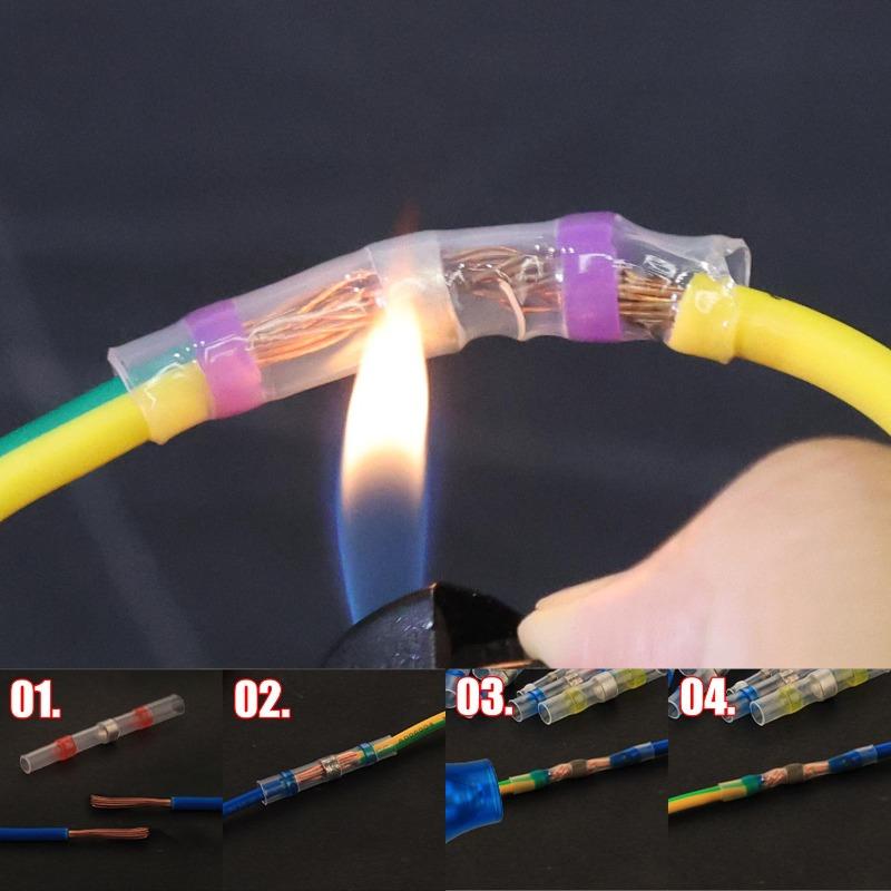 Waterproof Crimp Free Solder Rings Heat-shrink Tubing Cable Crimping Automotive Wire Terminal Connectors Soldered Terminals