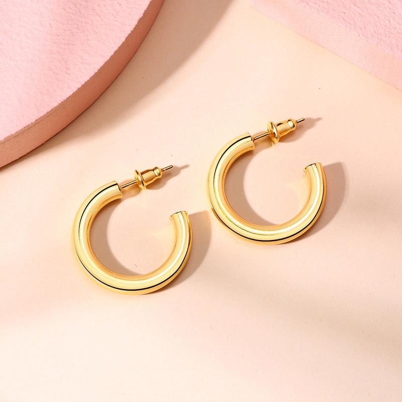 Open Circle Hoops For Women Stainless Steel 25mm 42mm 63mm Diamter Female Holiday Gifts