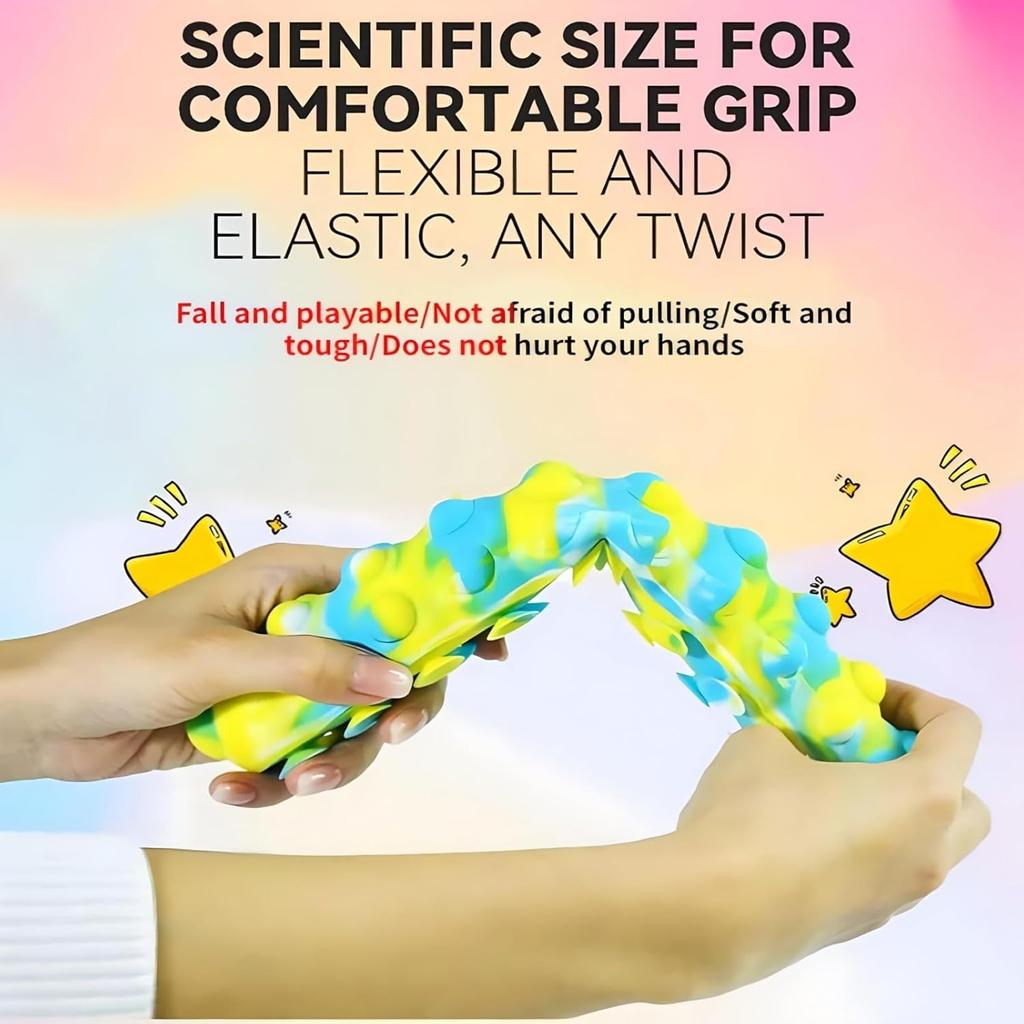 1Pc 3D Caterpillar Fidget Toy with 10 Seconds Light-Up, Silicone Suction Slug Fidget Sensory Toys, Anti-Anxiety Finger Strength Trainer