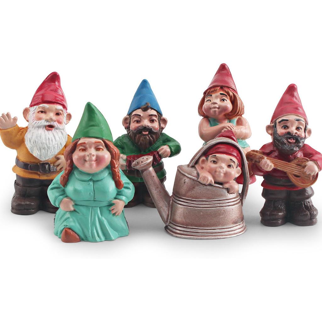 Realistic Pvc Christmas Gnome Goblin Dwarf Elf Family Decor Set Of Six Figures