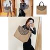 Tote Printed Flax Bag For Women Large Capacity Shoulder Bag With Commuter Casual
