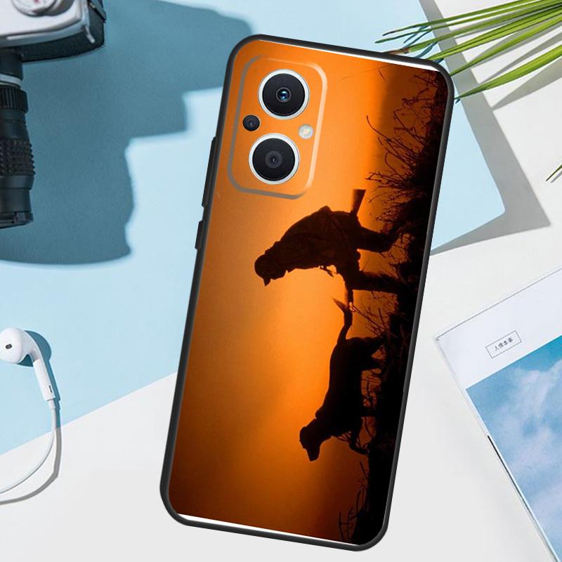 Hunter Man Fishing Dog Cover For OPPO Reno 12F 11F 13F 14F 8T 7 8 Lite 10 11 12 13 14 OPPO Find X9 X8 X6 X5 Pro Case