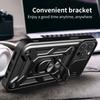 For iPhone 16 Pro Case with Slide Camera Lid PC+TPU Kickstand Phone Cover