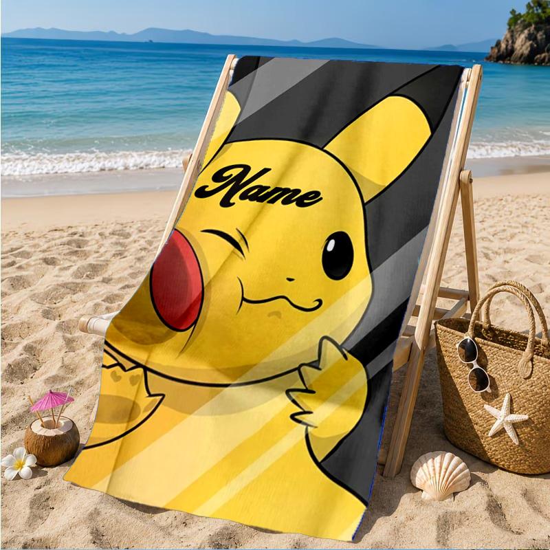 Custom Name Pika Urban Fashion Beach Towel Microfiber Beach Towel, Lightweight and Quick-Dry, for Summer Travel, Swimming Pool Gift