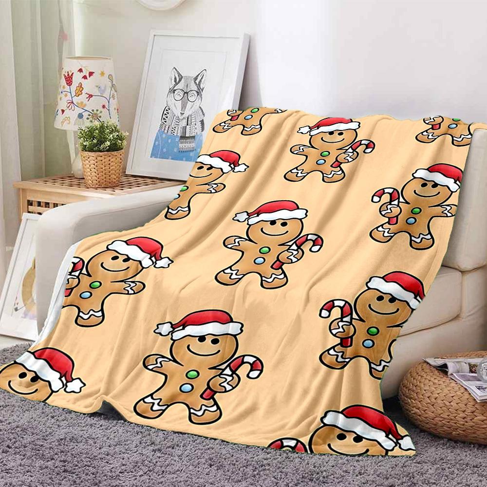 1pc Gingerbread Man Blanket Warm, Cozy, And Soft, Suitable for Sofas, Beds, Cars, And Office Use.Perfect for Camping And Travel, Making It a Great Gif