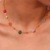 Flower Bead Bracelets Necklace Sweet Cute Choker Necklace Stackable Bangle