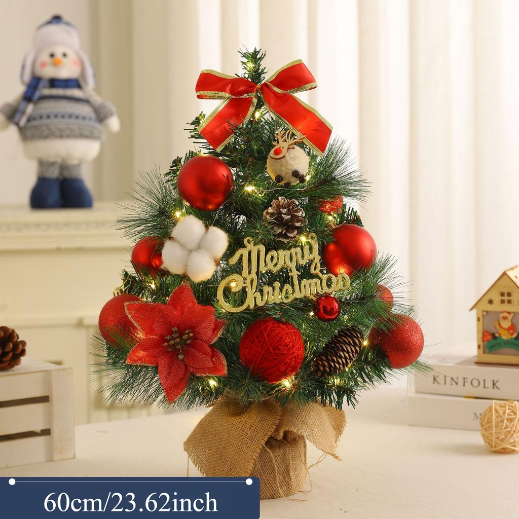 Christmas Decoration Desktop Christmas Tree Home 45CM60CM Ornament Mini Plush Tree Simulation Tree Package