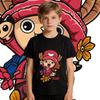 Boys Girls Cotton T Shirt One Piece Chopper Anime Print Casual Short Sleeve Kids Summer Top Soft Breathable Crewneck