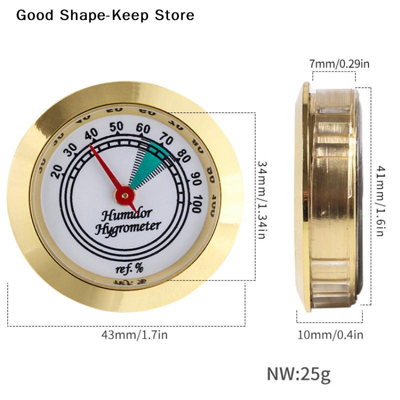 Täglicher mechanischer Analog-Hygrometer Messing Feuchtigkeitsmesser 43mm Hohe Genauigkeit für Humidore Aufbewahrungsschrank Zuhause Tägliche Produkte