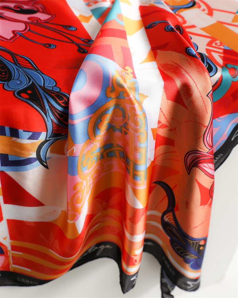 Color flower European and American style silk scarf sunscreen shawl new scarf simulation silk 71cm square scarf professional OL scarf women