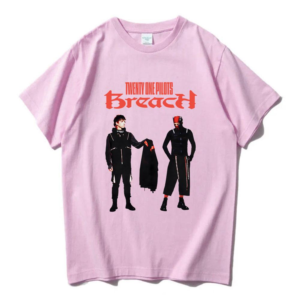 BREACH T-SHIRT Twenty One Pilots Band Graphic Tshirts Summer Cotton Hip Hop Unisex Streetwear Short Sleeve Male T Shirt Print Tee