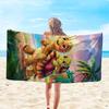 Cute Cartoon Turtle Family Beach Towel Blanket Tropical Summer Pool Mat Novelty Beach Decor Gift Resort Home Decor Print