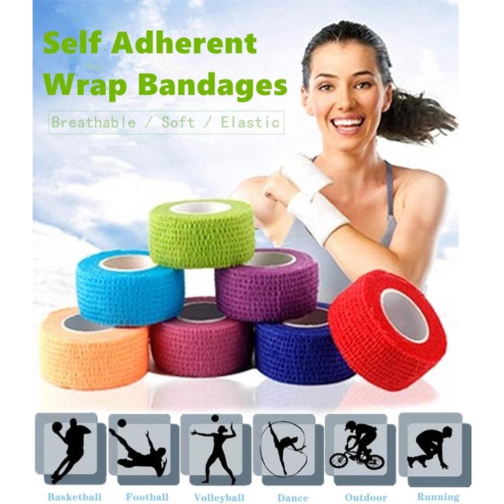 12 Pack Self Adhesive Bandage Wrap, Stretch Self Adherent Tape for Sports, Finger, Wrist, Ankle, Cohesive Bandages(1 Inch x 5 Yards/Roll)