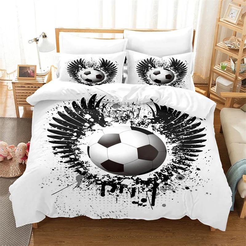 Football Bedding Set Competitive Sports Boy Duvet Cover Set King Quilt Cover Youth Children's Double Duvet Cover Bedding Set