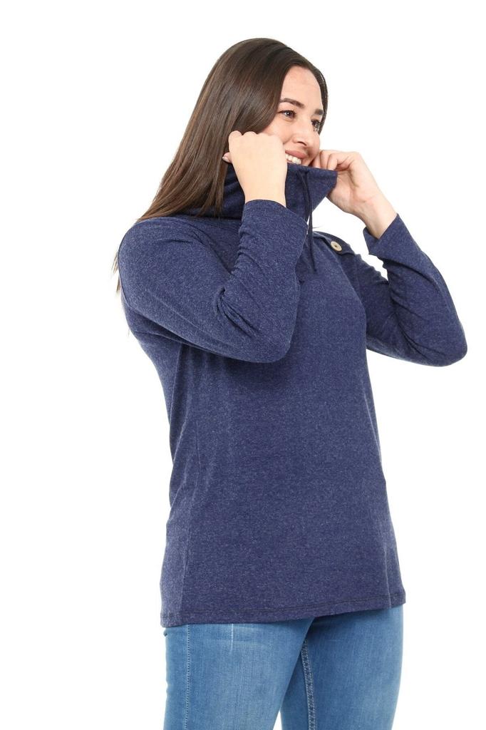 Bluză Mărime Mare pentru Femei Mărime Plus Guler cu Șnur Guler cu Nasturi Detaliată Lână Viscoză Nurcă