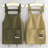 Household Canvas Apron Oil-Proof Can Wipe Hands Kitchen Cookingmen Women Adult With Tool Pockets Fashion Coffee Over Apron