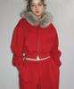 CRANK Embroidered Fleece-Lined Jogger Pants_Red
