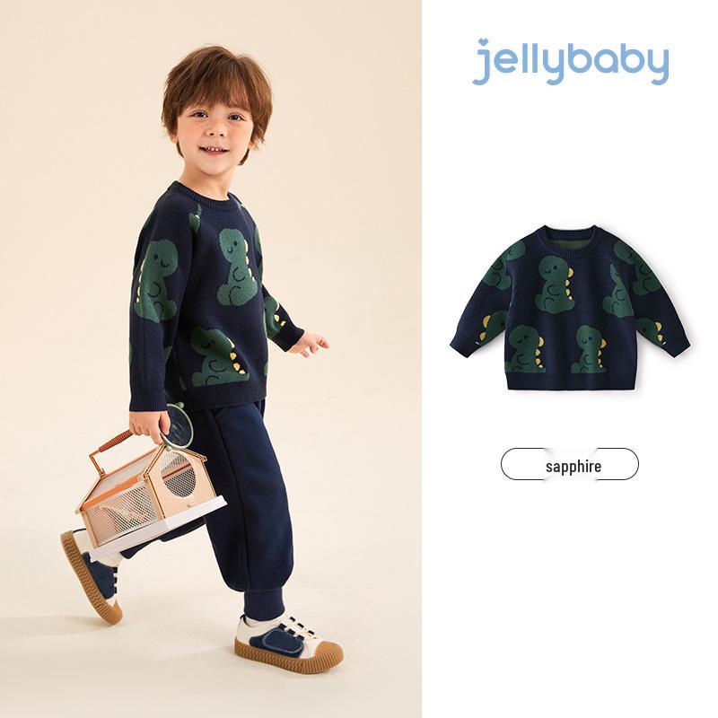 

Boys Anti-Pilling Dinosaur Knit Sweater - Autumn/Winter Stylish Base Layer 120 cm