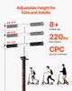 Kick Scooter for Kids Ages 8+, Teens & Adults, 2-Wheel Toddler Scooter with Adjustable Height Handlebar, Wide Anti-Slip Deck, Foldable Lightweight for