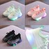 Size Children'S Flying Woven Sneakers Spring And Autumn Newest Boys And Girls Mesh Led Lighted Casual Kids Coconut Shoes Tide