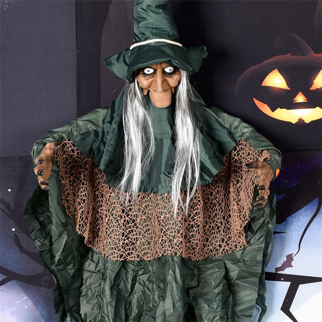 Halloween Deko Animierte Hexe Hängende Haus Requisite Dekorationen LED Augen