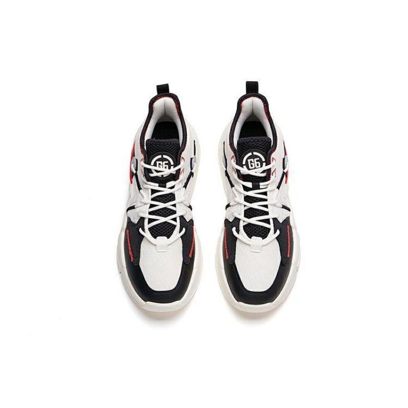 Anta Lifestyle Series Reject Mediocrity Spliced Casual Low-Top Sneakers Men Sneakers Black White Red 112138084-2
