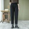 2024 Women's Spring & Autumn Retro Harem Pants, Elastic Waist, Loose Fit, Plus Size, Pure Cotton Carrot Pants