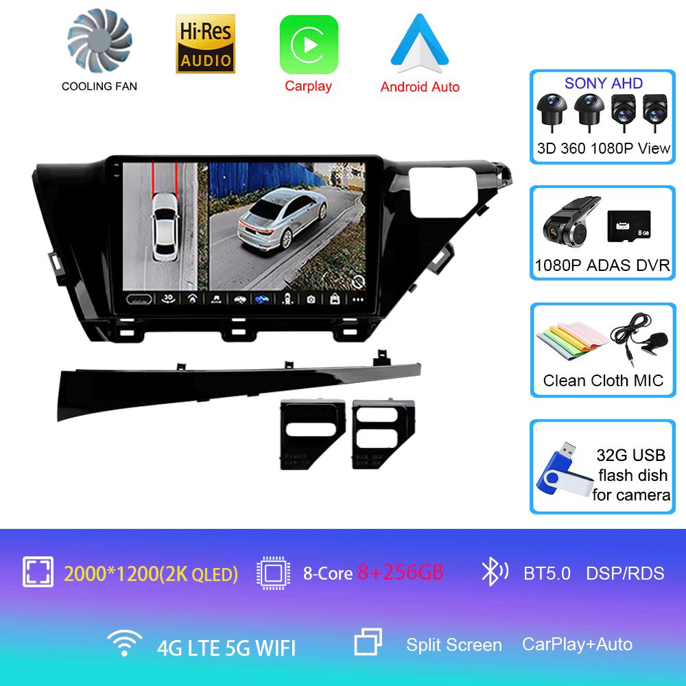 Car Radio Android 14 Carplay Auto For Toyota Camry 8 XV 70 2017 2018 2019 2020 Multimedia Video Player Navigation GPS Stereo DSP