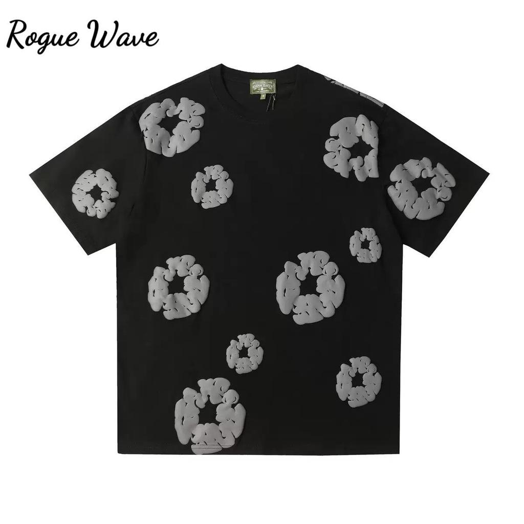 RogueWave Amerikanische Mode Streetwear Y2K Kurzärmeliges Bequemes Lässiges Oberteil