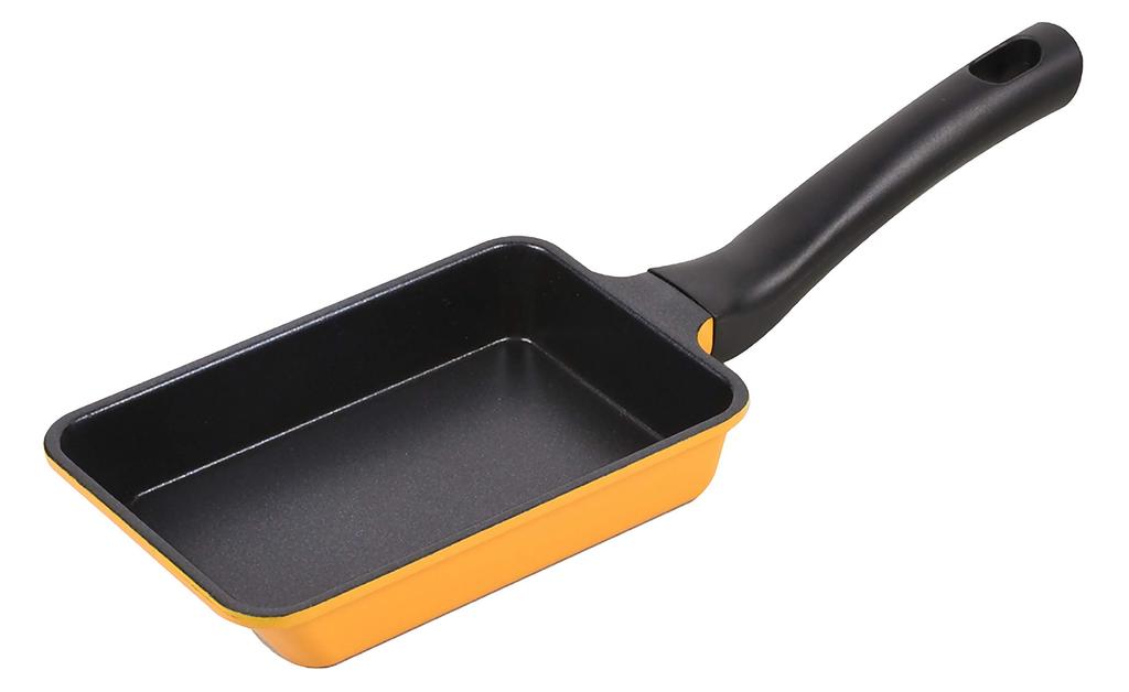 Pearl Metal Egg 9 x 14 Blue Diamond Easy Cook Pan, Yellow, cm, Mini, Coating, HB-4505