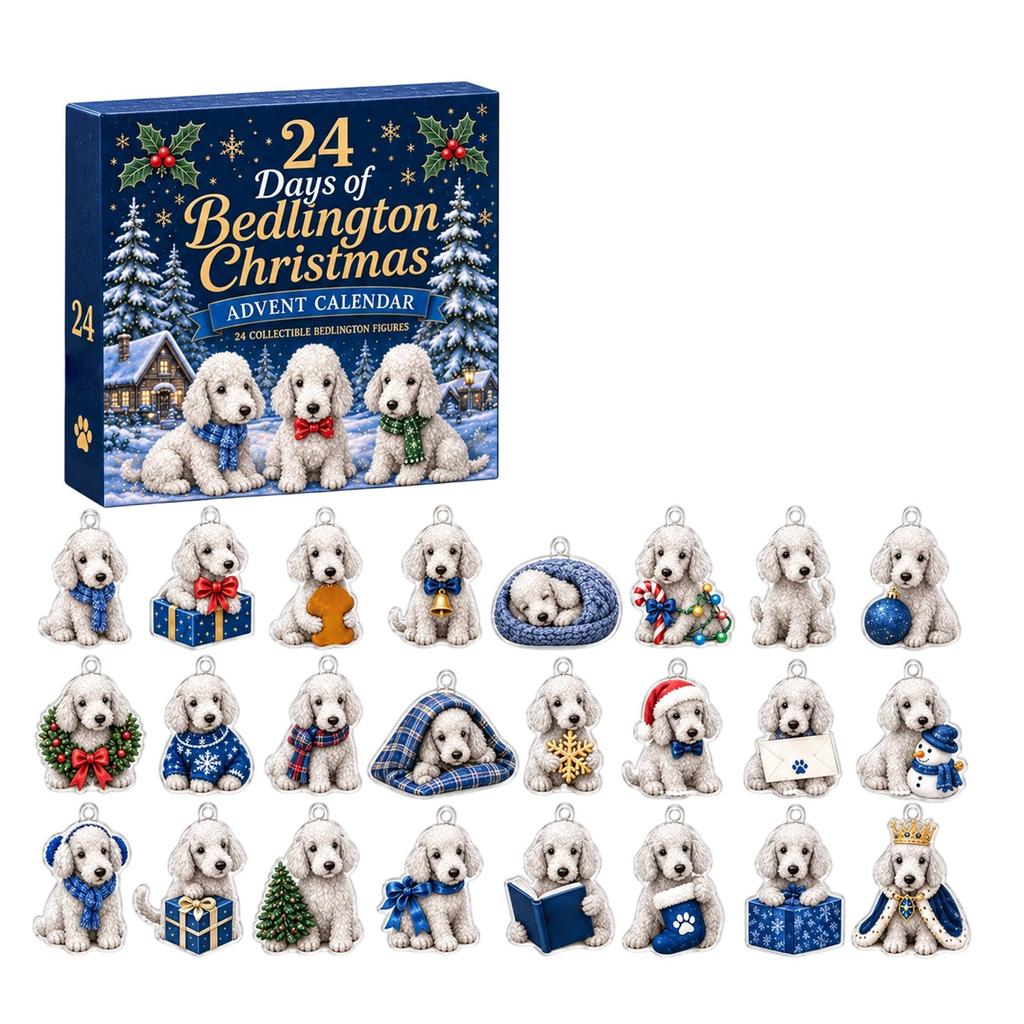 -Day Bedlington Christmas Advent Calendar Acrylic