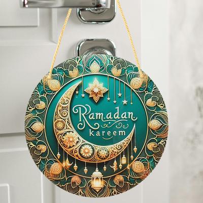 Wooden Ramadan Decoration Hanging Ornaments EID Mubarak Decor 2025 For Home Ramadan Kareem Islamic Muslim Party Eid Al Adha Gifts
