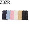 Zbzr Spring New Women Clothes Western Style With Belt Sleeveless Round Neck Texture Vest Vest 2132091 620