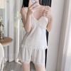 Internet celebrity spring and summer women's pajamas new thin solid color lace ice silk suspender shorts vest loungewear set