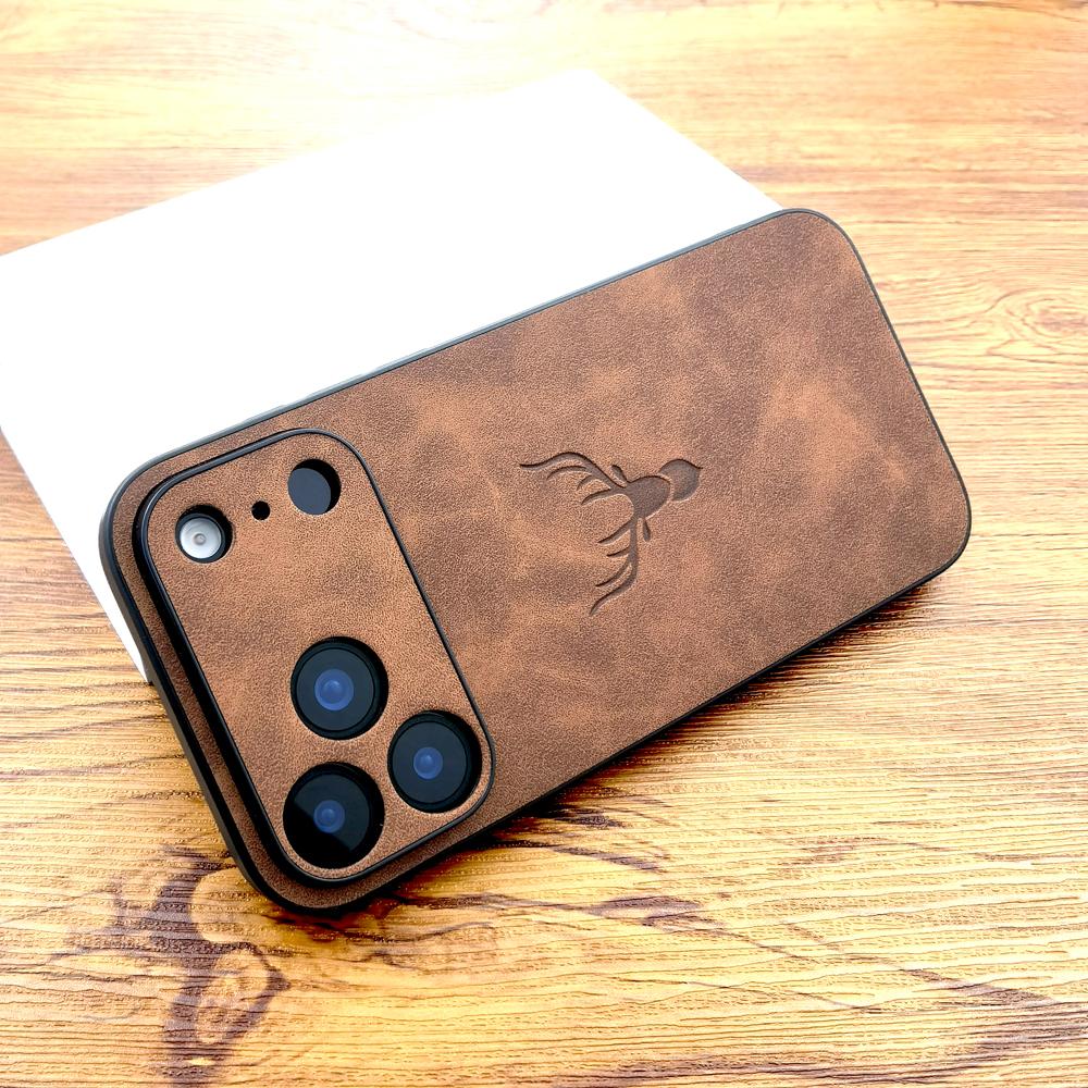 Luxusní kožené pouzdro Retra pro iPhone 17 Air 16 15 14 13 12 11 Pro Max 16E 17Pro iPhone17 Příjemný dotek jako kryt kůže